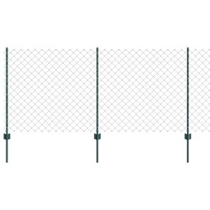 vidaXL Maschendrahtzaun mit Pfosten 10 x 1 m PVC-beschichteter Stahl