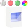 vidaXL Wandschr&auml;nke mit LED-Leuchten f&uuml;r TV 2 Stk. Wei&szlig; 40x30x60,5 cm