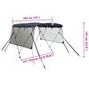 vidaXL 3-Bow Bimini-Top mit Mesh-Seitenteilen 183x(137-152)x137 cm