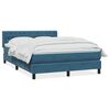 vidaXL Boxspringbett mit Matratze Dunkelblau 160x220 cm Samt