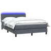 vidaXL Boxspringbett mit Matratze & LED Dunkelgrau 160x220 cm Samt