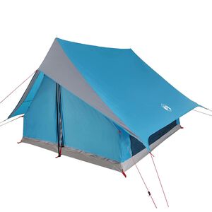 vidaXL Familienzelt mit Dach Blau und Grau 256 x 256 x 185 cm