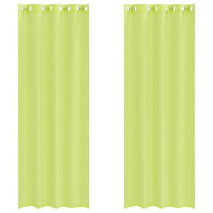 vidaXL Voile Vorh&auml;nge mit &Ouml;sen 2 Stk. Apfelgr&uuml;n 140x260 cm