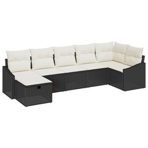 vidaXL Sofa Set mit Kissen 7 pcs Poly-Rattan