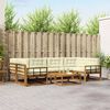 vidaXL Outdoor-Sofagarnitur mit Kissen 7 pcs Natur und Creme