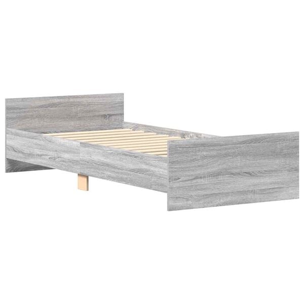 vidaXL Bettgestell Grau Sonoma 90x200 cm Holzwerkstoff