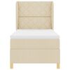 vidaXL Boxspringbett mit Matratze Dunkelgrau 90x190 cm Creme Stoff