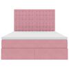 vidaXL Bett mit Stauraum und LED mit Matratze Rosa 140 x 200 cm Samt