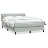 vidaXL Boxspringbett mit Matratze Hellgrau 160x210 cm Samt