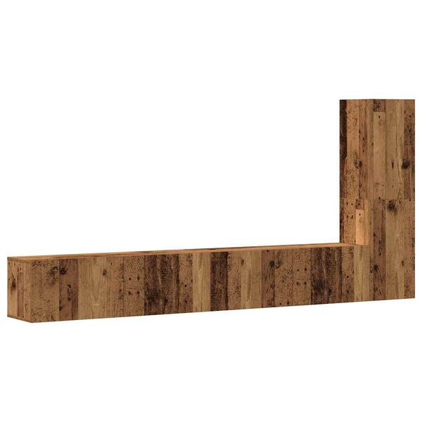 vidaXL 3-tlg. TV-Schrank-Set Wandmontage Altholz-Optik Holzwerkstoff