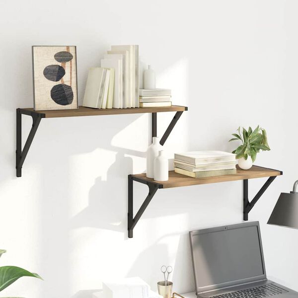 vidaXL Wandregale 2 pcs Artisan-Eiche 60 x 25 x 25,5 cm Holzwerkstoff