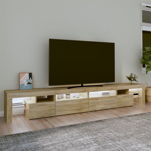 vidaXL TV-Schrank mit LED-Leuchten Sonoma-Eiche 260x36,5x40 cm