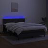 vidaXL Boxspringbett mit Matratze & LED Schwarz 140x190 cm Stoff