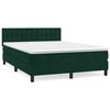 vidaXL Boxspringbett mit Matratze Dunkelgr&uuml;n 140x200 cm Samt