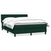 vidaXL Boxspringbett mit Matratze Dunkelgr&uuml;n 160x210 cm Samt