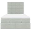 vidaXL Ottoman-Bett mit Matratzen & LEDs Hellgrau 120x200 cm Samt