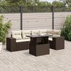 vidaXL 6-tlg. Garten-Sofagarnitur mit Kissen Braun Poly Rattan