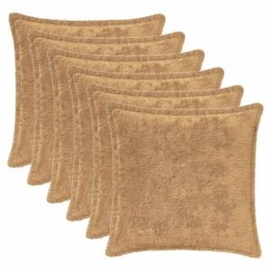 vidaXL Kissenbezug 6 stk. HOUTEN Taupe 30 x 30 cm Faux Kaninchenfell