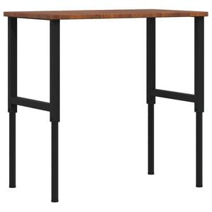 vidaXL Werkbank Dunkelbraun 100x60x(71,5-98) cm Massivholz Eiche