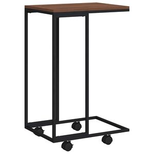 vidaXL Beistelltisch mit Rollen Schwarz 40x30x63,5 cm Holzwerkstoff