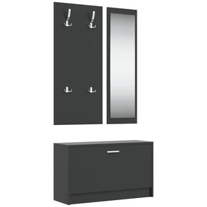 vidaXL 3-tlg. Flurm&ouml;bel-Set Schwarz Holzwerkstoff