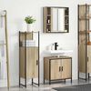 vidaXL Badezimmerm&ouml;bel-Set mit Regal mit T&uuml;r 3 pcs Braun Holzwerkstoff