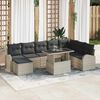 vidaXL Garten-Sofa-Set mit Kissen 9 pcs Hellgrau