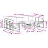 vidaXL Outdoor-Sofagarnitur mit Kissen 10 pcs Natur und Anthrazit