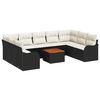 vidaXL Gartensofa-set 10 stk. Schwarz und Creme Poly-Rattan