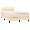 vidaXL Boxspringbett mit Matratze Creme 120x190 cm Stoff