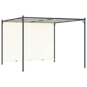 vidaXL Pergola mit Verstellbarem Dach Cremewei&szlig; 3x3 m Stahl