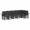 vidaXL Outdoor-Sofagarnitur 6 pcs Schwarz und Dunkelgrau Polyester