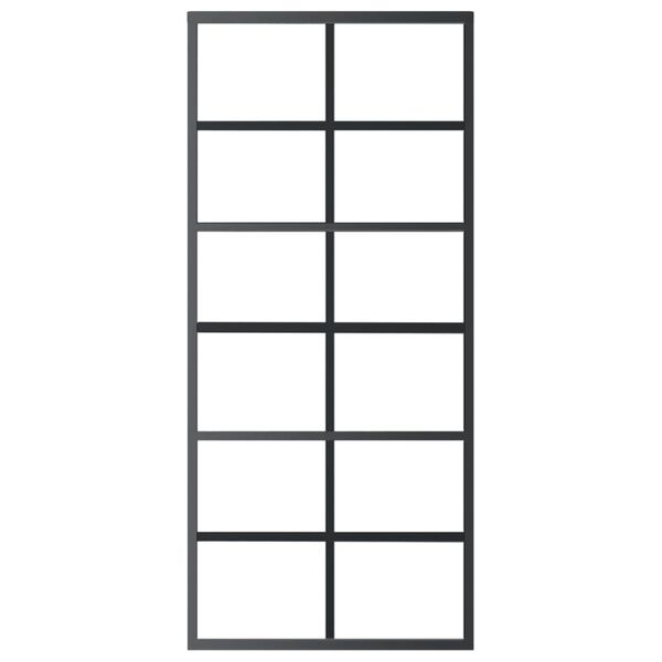 vidaXL Schiebet&uuml;r ESG-Glas und Aluminium 90x205 cm Schwarz