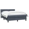 vidaXL Boxspringbett mit Matratze Dunkelgrau 160x210 cm Samt