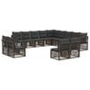 vidaXL Gartensofa-set 13 pcs Grau Poly-Rattan