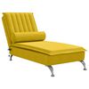 vidaXL Massage-Chaiselongue mit Nackenrolle Gelb Samt
