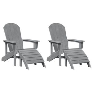 vidaXL Gartenstuhl 2 pcs Hellgrau 83 x 74 x 92 cm Polyethylen