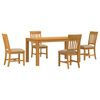 vidaXL Essgruppe 5 stk. Beige Massivholz Eiche