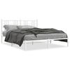vidaXL Bettgestell mit Kopfteil Metall Wei&szlig; 150x200 cm