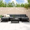vidaXL 7-tlg. Garten-Lounge-Set mit Kissen Schwarz Massivholz
