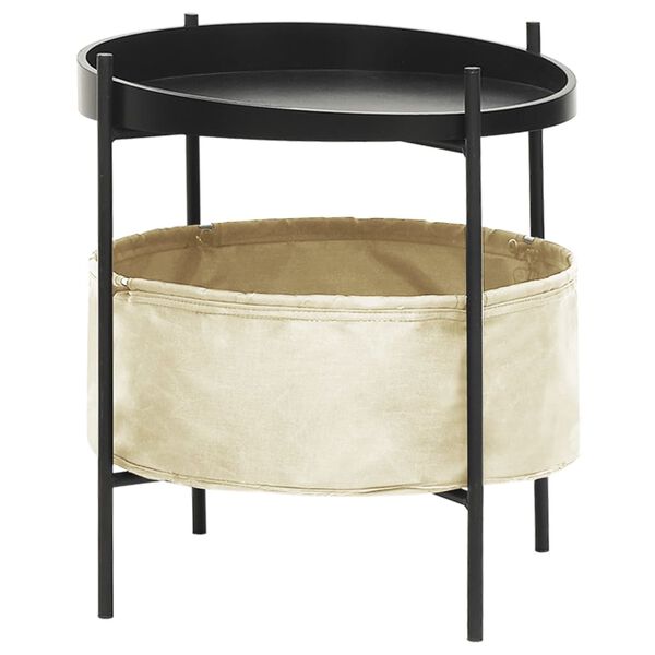 vidaXL Beistelltisch mit Korb 40x40x45,5 cm Creme