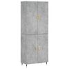 vidaXL Highboard Betongrau 69,5x34x180 cm Holzwerkstoff