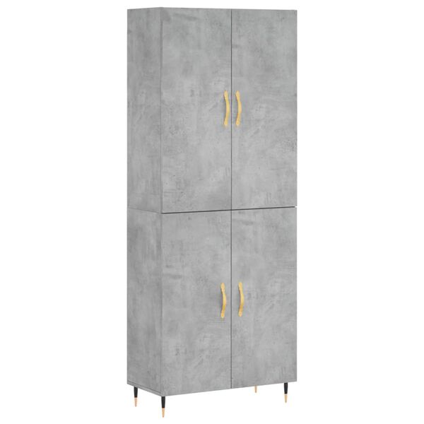 vidaXL Highboard Betongrau 69,5x34x180 cm Holzwerkstoff