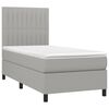 vidaXL Boxspringbett mit Matratze & LED Hellgrau 90x190 cm Stoff