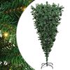 vidaXL Umgedrehter Kunst Weihnachtsbaum mit Kugelset Gr&uuml;n 210 cm PVC