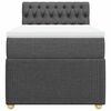 vidaXL Boxspringbett mit Matratze Dunkelgrau 90x190 cm Stoff