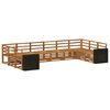 vidaXL Ecksofa Set 10 pcs Natur Massivholz Akazie