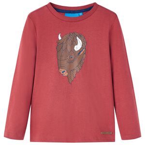 Kinder-Langarmshirt Dunkelrot 116