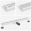 vidaXL Duschabfluss mit Liniendesign Silber 70 cm Edelstahl 304
