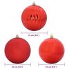 vidaXL Weihnachtskugel-Set 3 pcs Rot Kunststoff